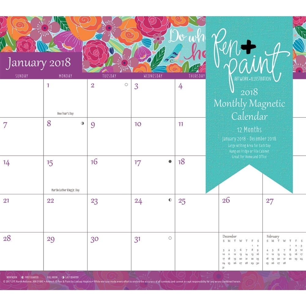 Calendarsdotcom: 2020 Pen And Paint Magnetic Wall Calendar,leap throughout Leap 2020 Calendar-Year