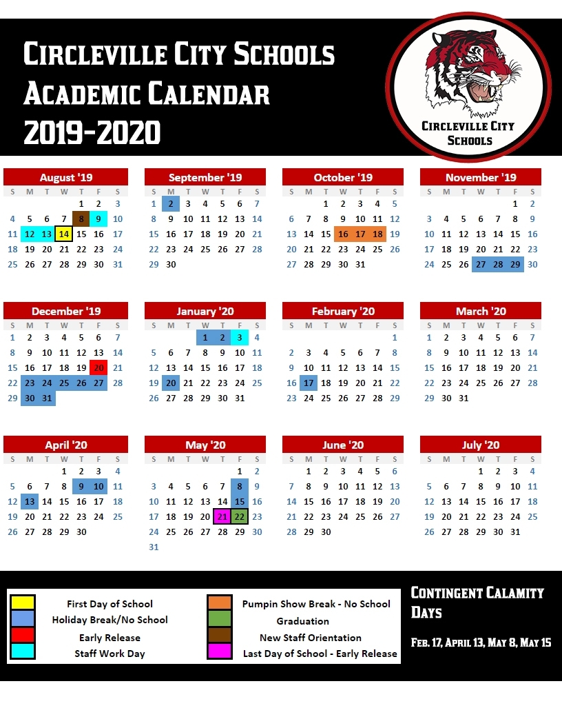 Circleville City Schools News Article pertaining to 2019-2020 Special Calendar Days