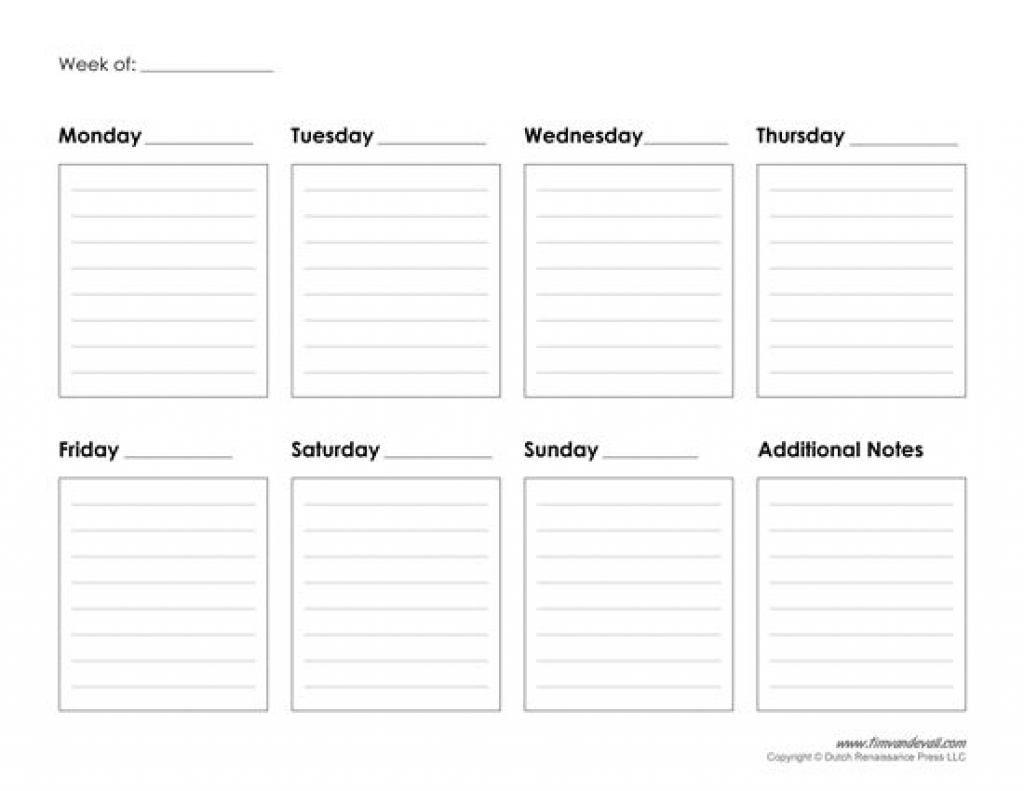 Day Weekly Planner Emplate Meal Free Excel Rip | Smorad regarding 7-Day Weekly Planner Template Printable