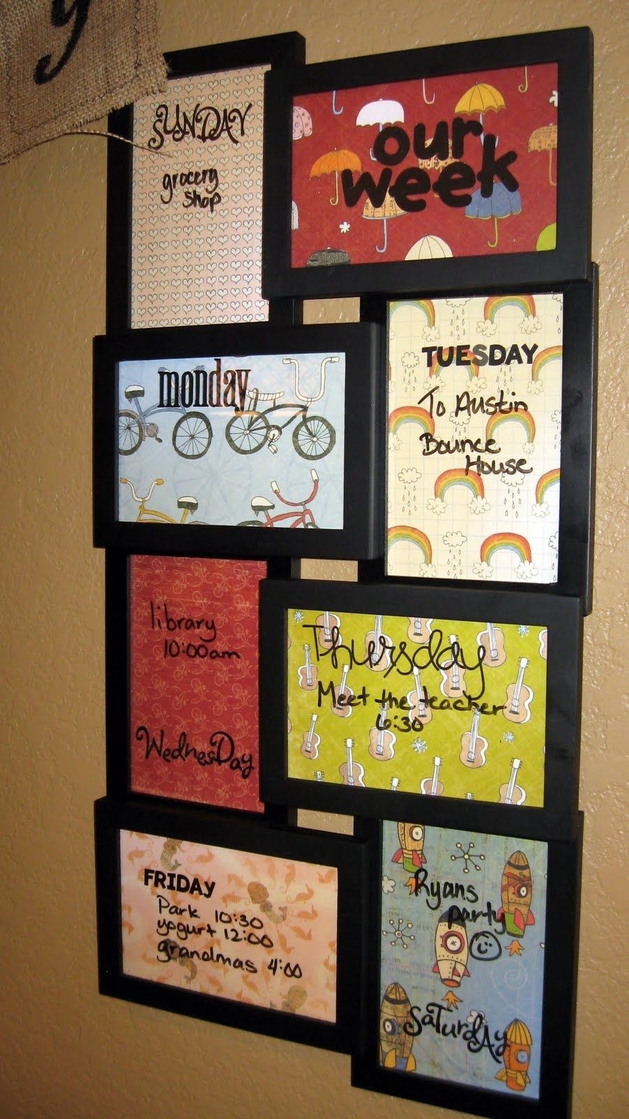 Diy Dry Erase Weekly Plannerput Meal Ideas On Each Frame Then regarding 12 X 12 Wall Calendar Holder