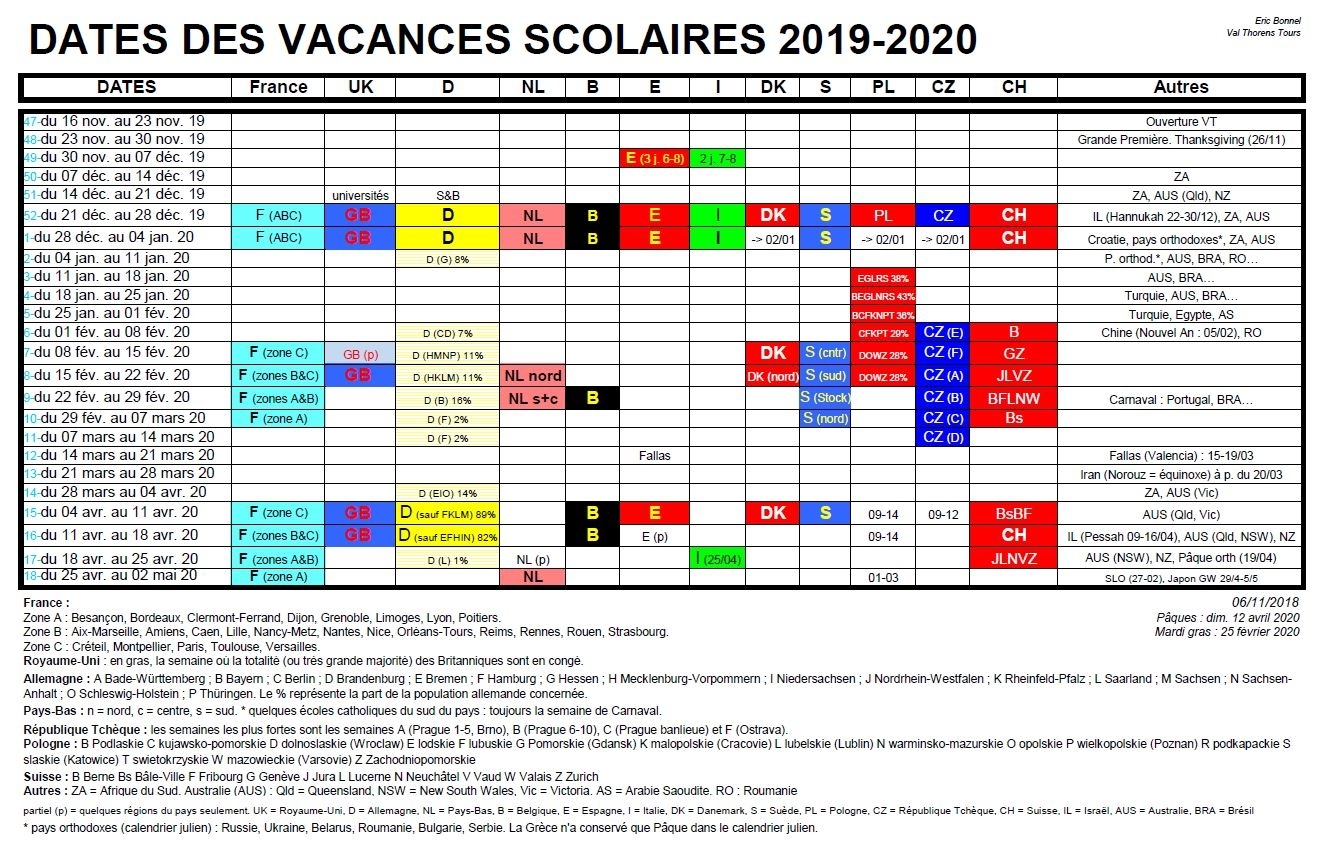 European School Holidays 2019-20, Snowheads Ski Forum throughout U Of M School Year 2019-2020