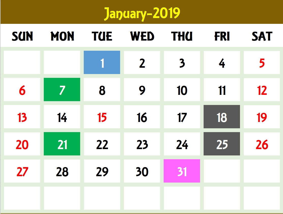 Excel Calendar Template - Excel Calendar 2019, 2020 Or Any Year inside Year To View Calendar 2019/2020