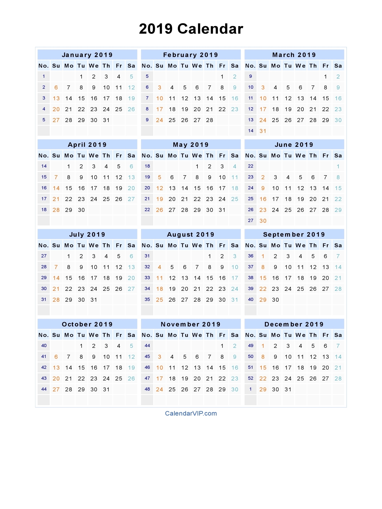 Excellent 35 Illustration 2019 Word Calendar Template | Blank with Microsoft Word Calendars 2019-2020