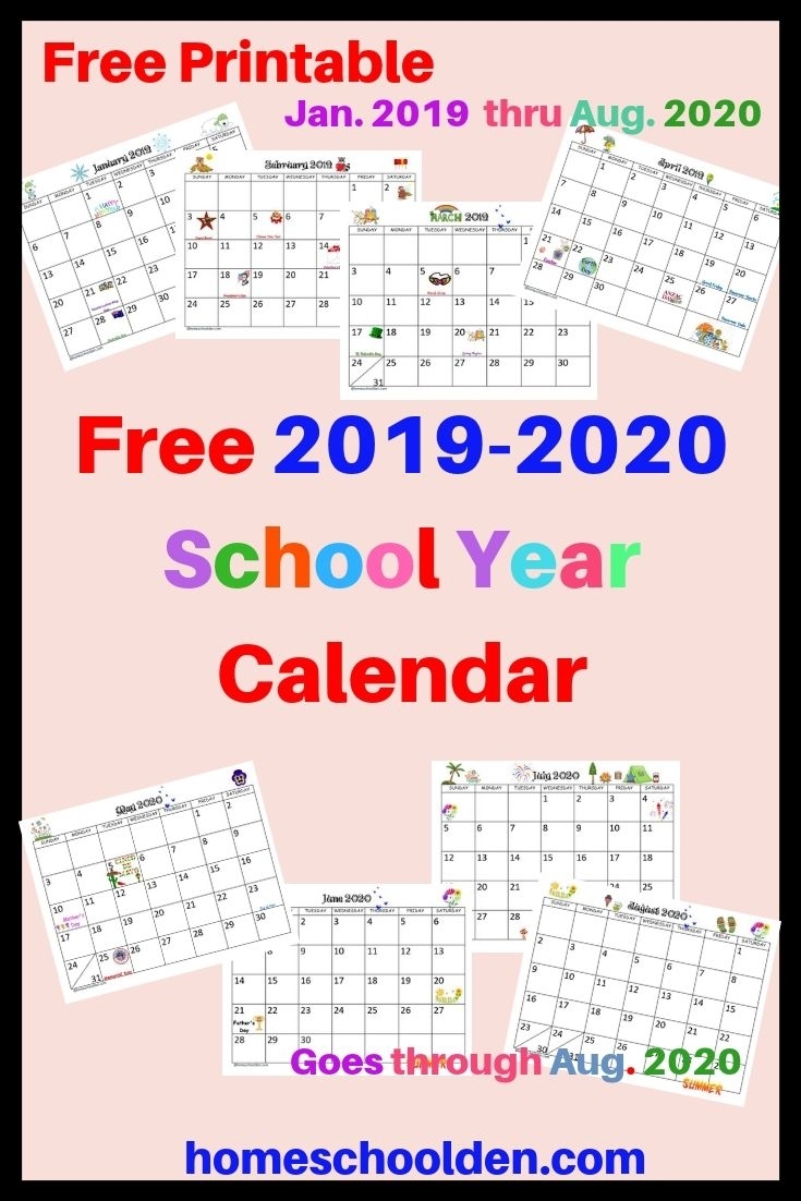 Free 2019-2020 Calendar Printable This Free Calendar Printable throughout 11&quot; X 8.5&quot; Calendar Pages 2020 Free