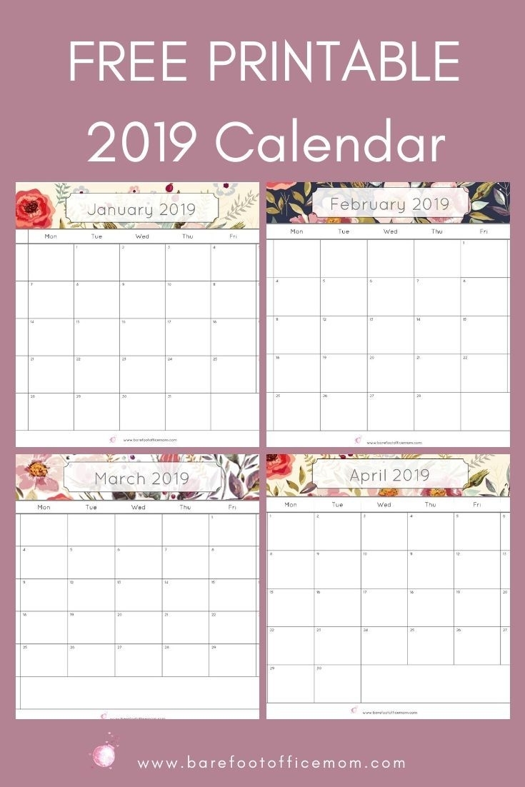 Free 2019 Calendar Printable Pdf | Get Organized | Free Printable pertaining to Homeschool Year At A Glance 2019-2020 Botanical Calendar Printable Free
