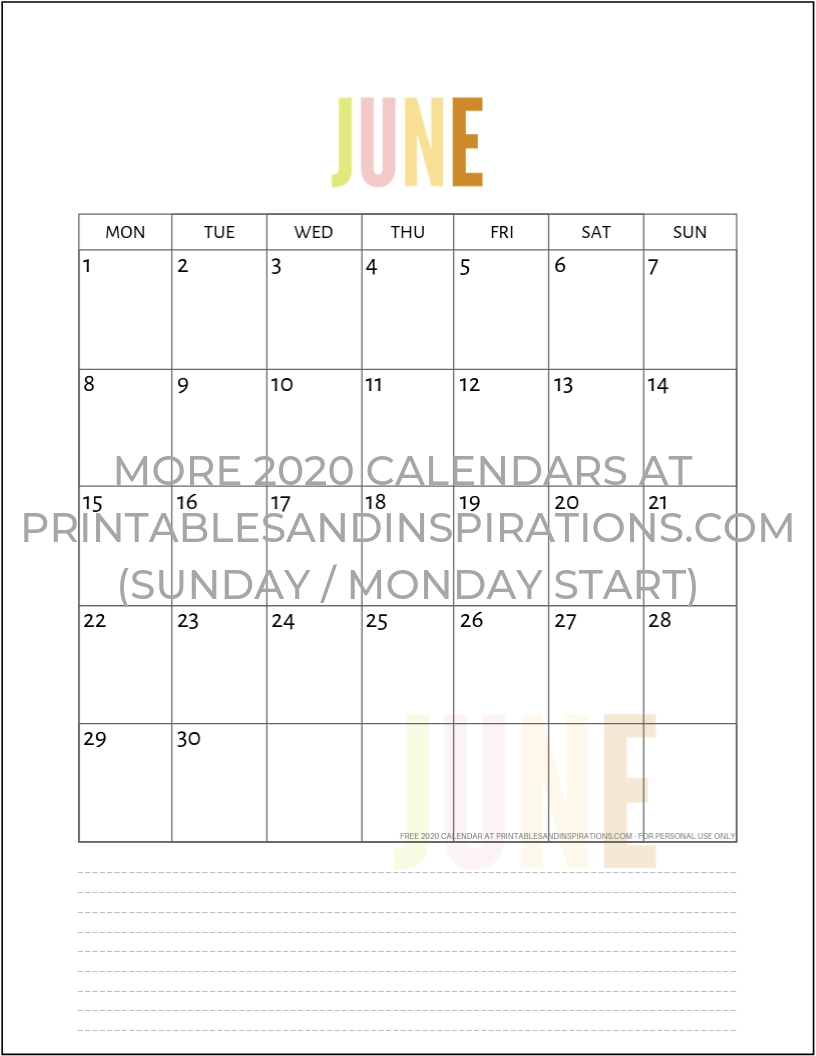 Free 2020 Calendar Printable Planner Pdf | Inspiration | Printable inside 11&quot; X 8.5&quot; Calendar Pages 2020 Free