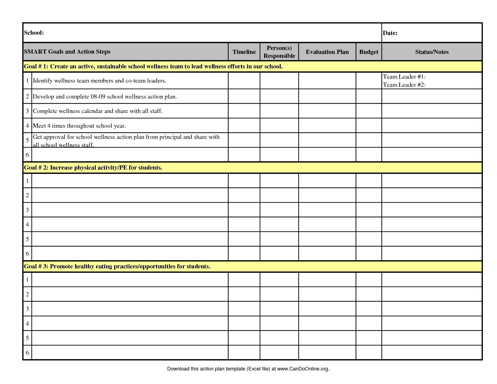 Free Action Plan Template | Productivity | Action Plan Template in Event Planning Template Excel Free