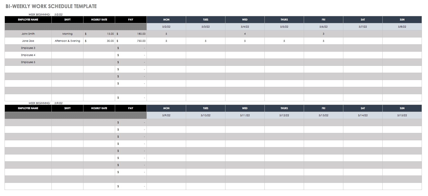 30 Day Calendar Template Excel