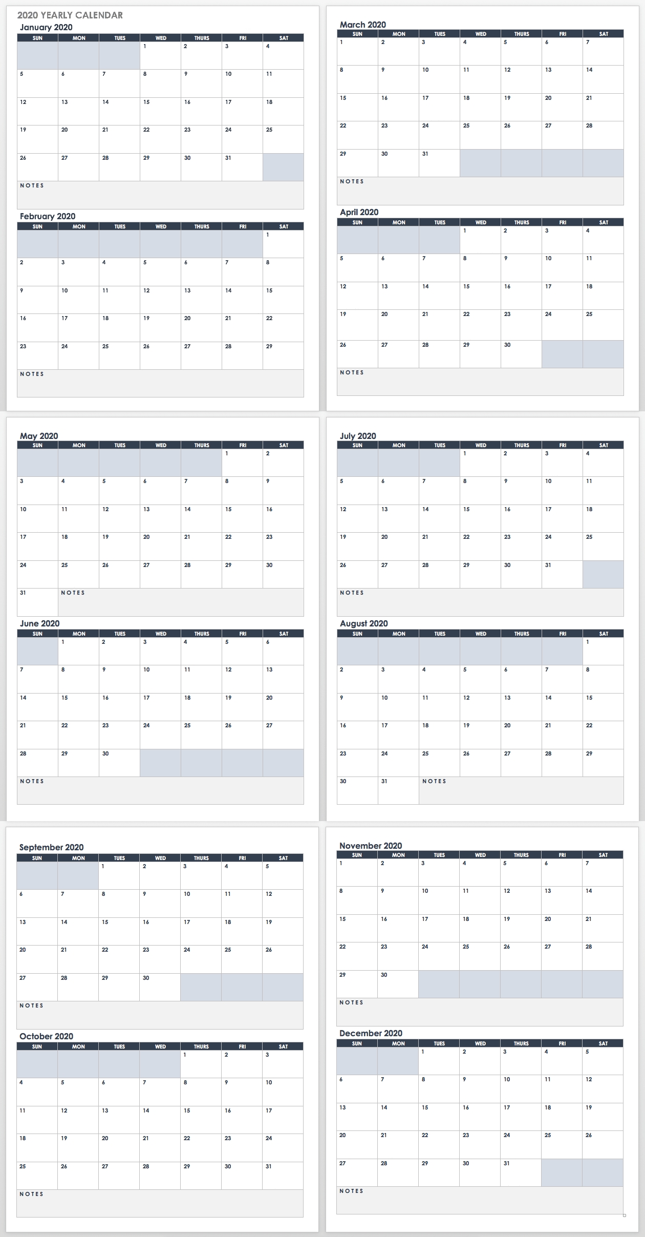 Free Google Calendar Templates | Smartsheet for List Dates Spreadhsheet For 2019-2020