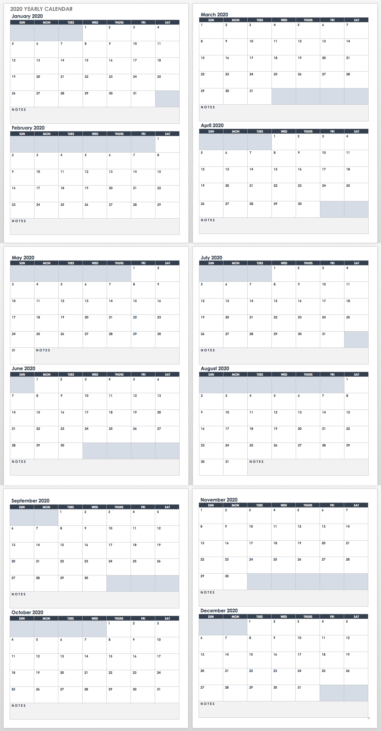 Free Google Calendar Templates | Smartsheet with Google Annual Calendar 2019-2020