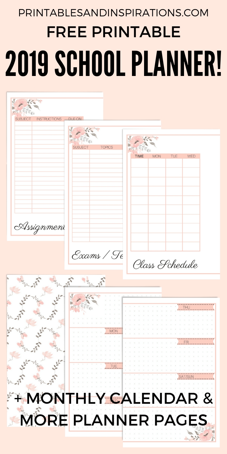 Free Printable 2019-2020 Planner For School (Updated!) | Crafts with regard to Homework Calendar 2019-2020