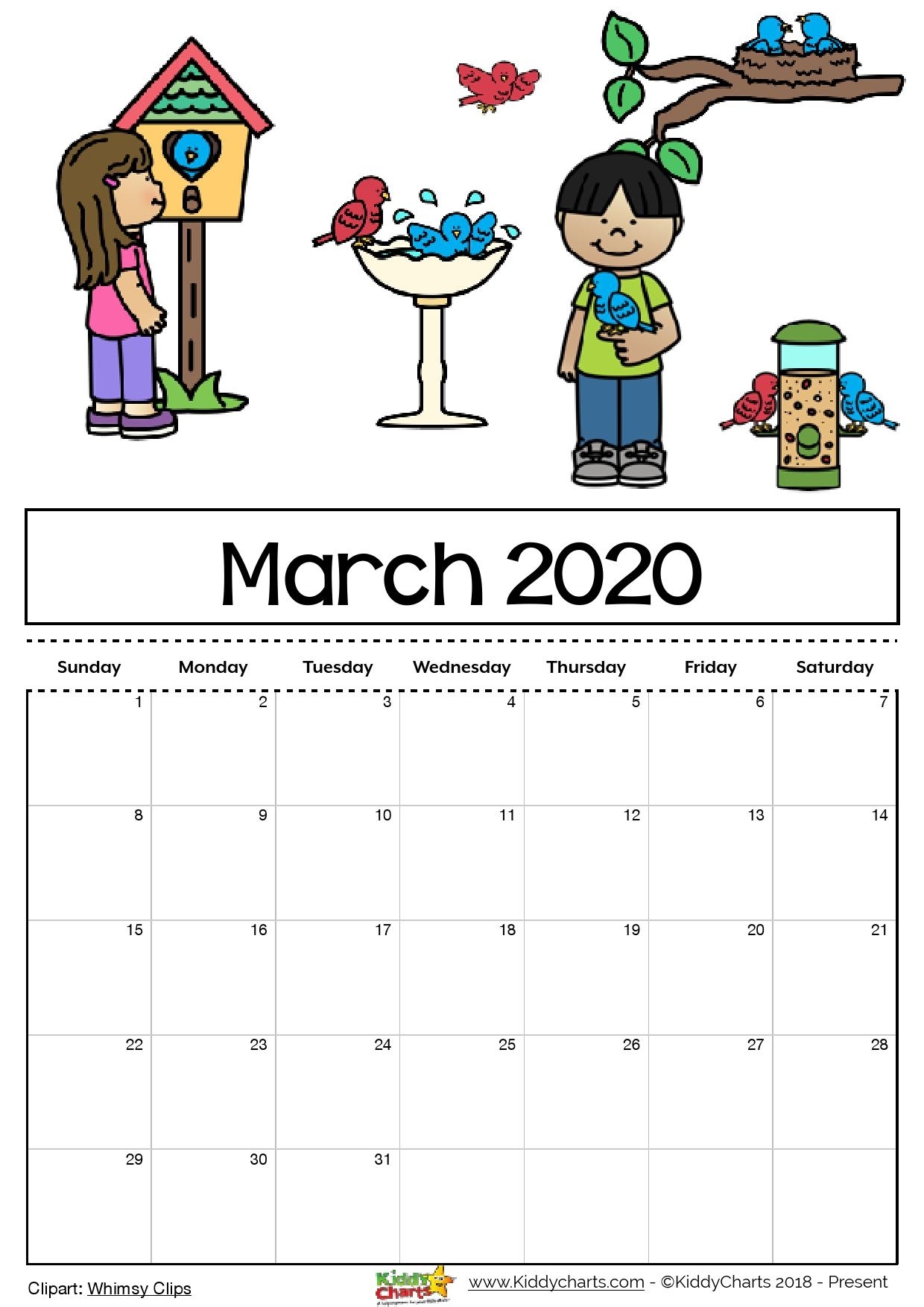 Free Printable 2020 Calendar For Kids, Including An Editable Version pertaining to Printable Coloring Calendar 2020