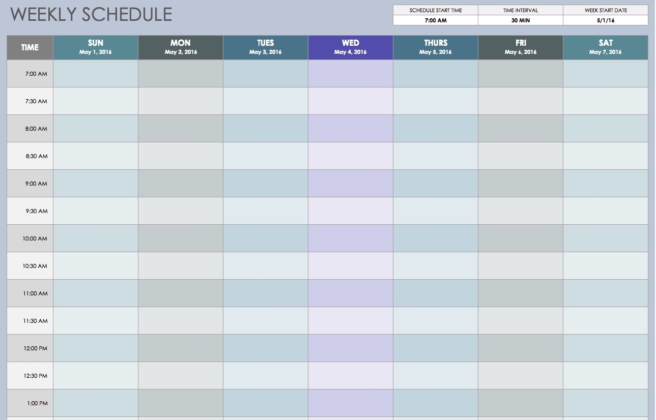 30 Day Calendar Template Excel