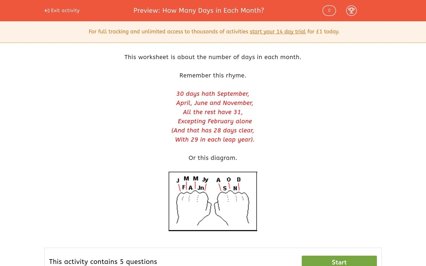 How Many Days In Each Month? Worksheet - Edplace pertaining to Days Of The Month Images