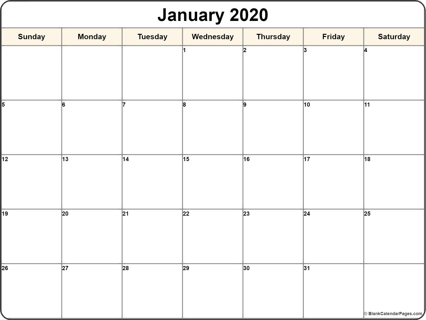 January 2020 Calendar | Free Printable Monthly Calendars inside Imom 2020 Calendar