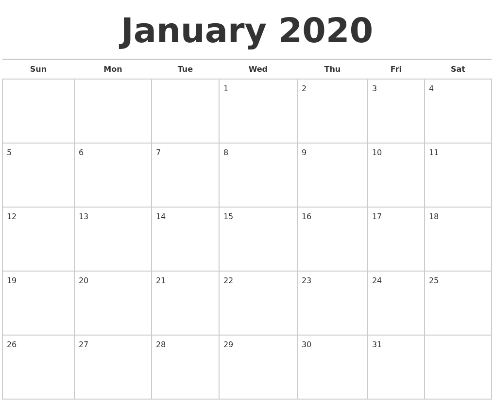 June 2020 Calendar Maker inside Free 2020 Calendar Maker