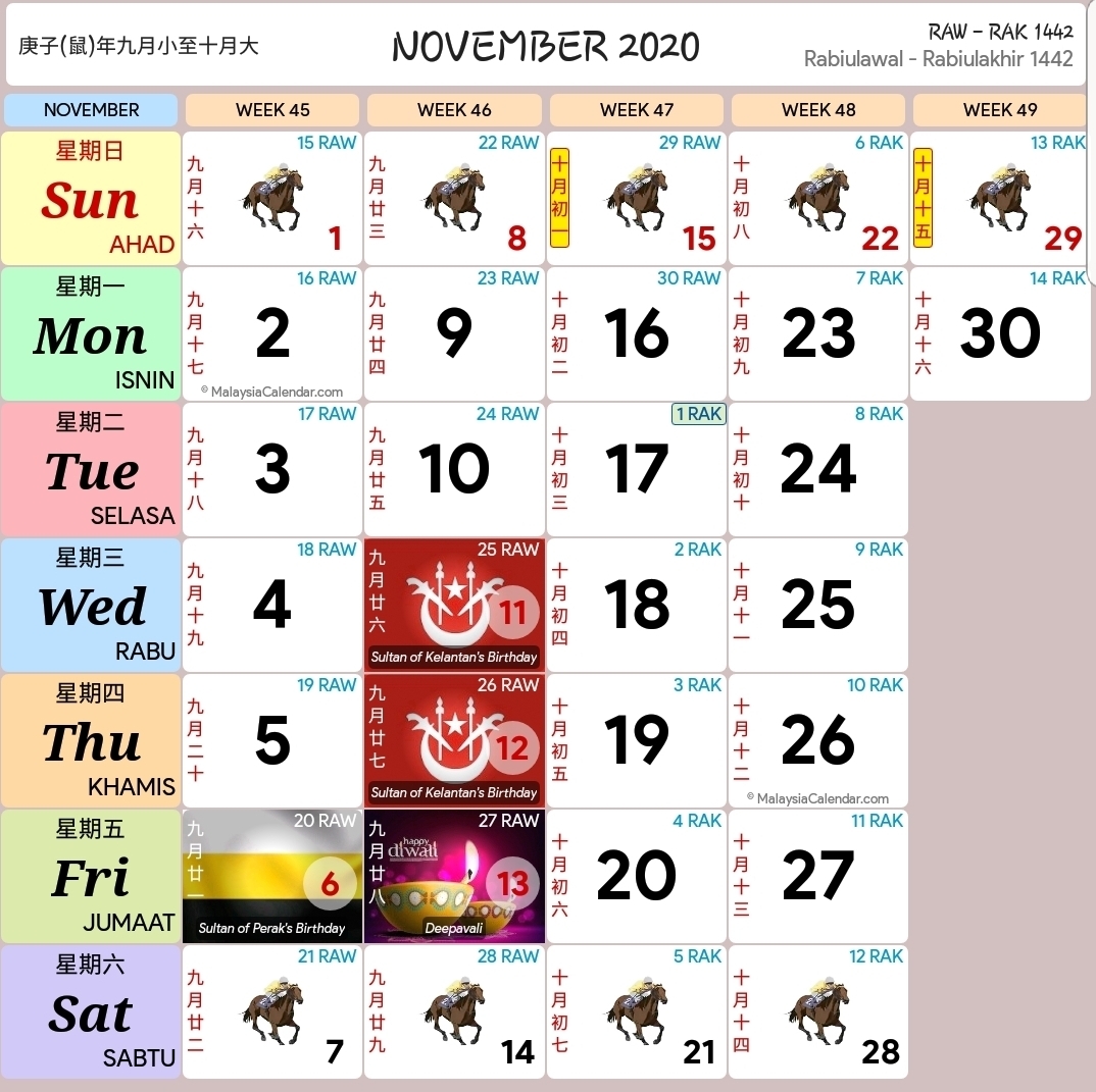 Kalendar 2020 Dan Cuti Sekolah 2020 - Rancang Percutian Anda throughout Calendar 2020 Malaysia Kuda