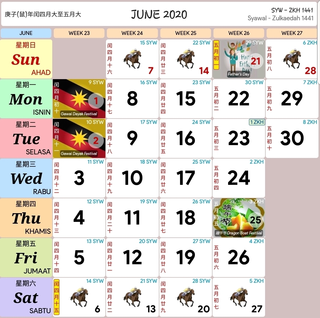Kalendar 2020 Dan Cuti Sekolah 2020 - Rancang Percutian Anda within Calendar 2020 Malaysia Kuda