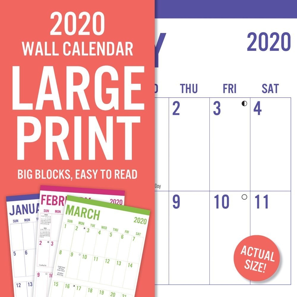 Large Print 2020 Wall Calendar | | Calendars with regard to Free Calendars2020Big Numbers