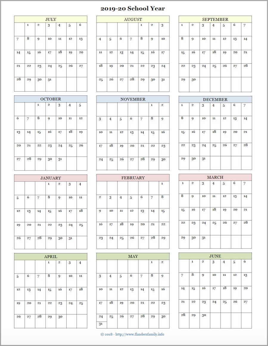 Mailbag Monday: More Academic Calendars (2019-2020) - Flanders for Free Printable Calendar 2019-2020