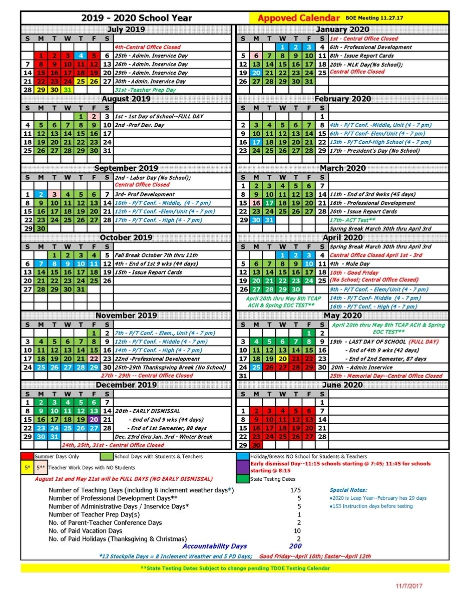 Maurycopublicschools On Twitter: &quot;the 2019 - 2020 Calendar Has Been pertaining to Unit 4 Calendar 2019-2020