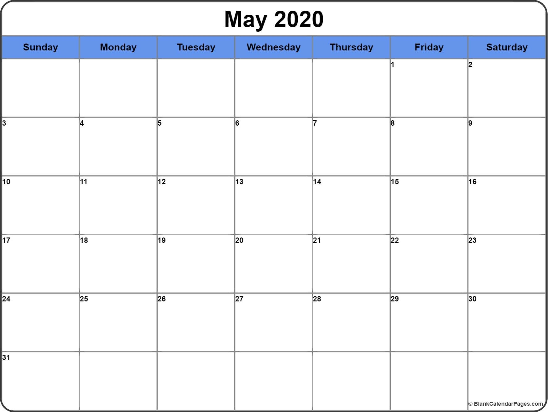 May 2020 Calendar | Free Printable Monthly Calendars throughout Free Printable Calendar For 2020 With No Download