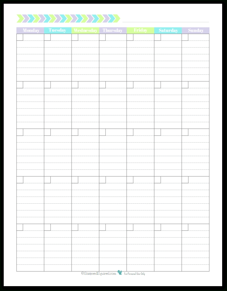 Printable Blank Monthly Calendar With Lines