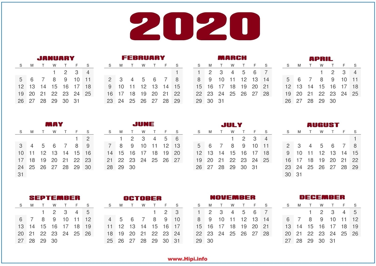 Monthly 2020 Desktop Calendar Wallpapers in 2020 8 X 10 Calendars