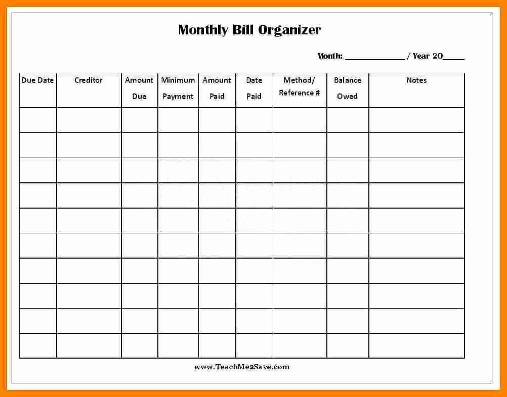 Monthly Bill Organizer Template Excel Luxury Excel Monthly Bill Pay in Printable Bill Payment Month Year