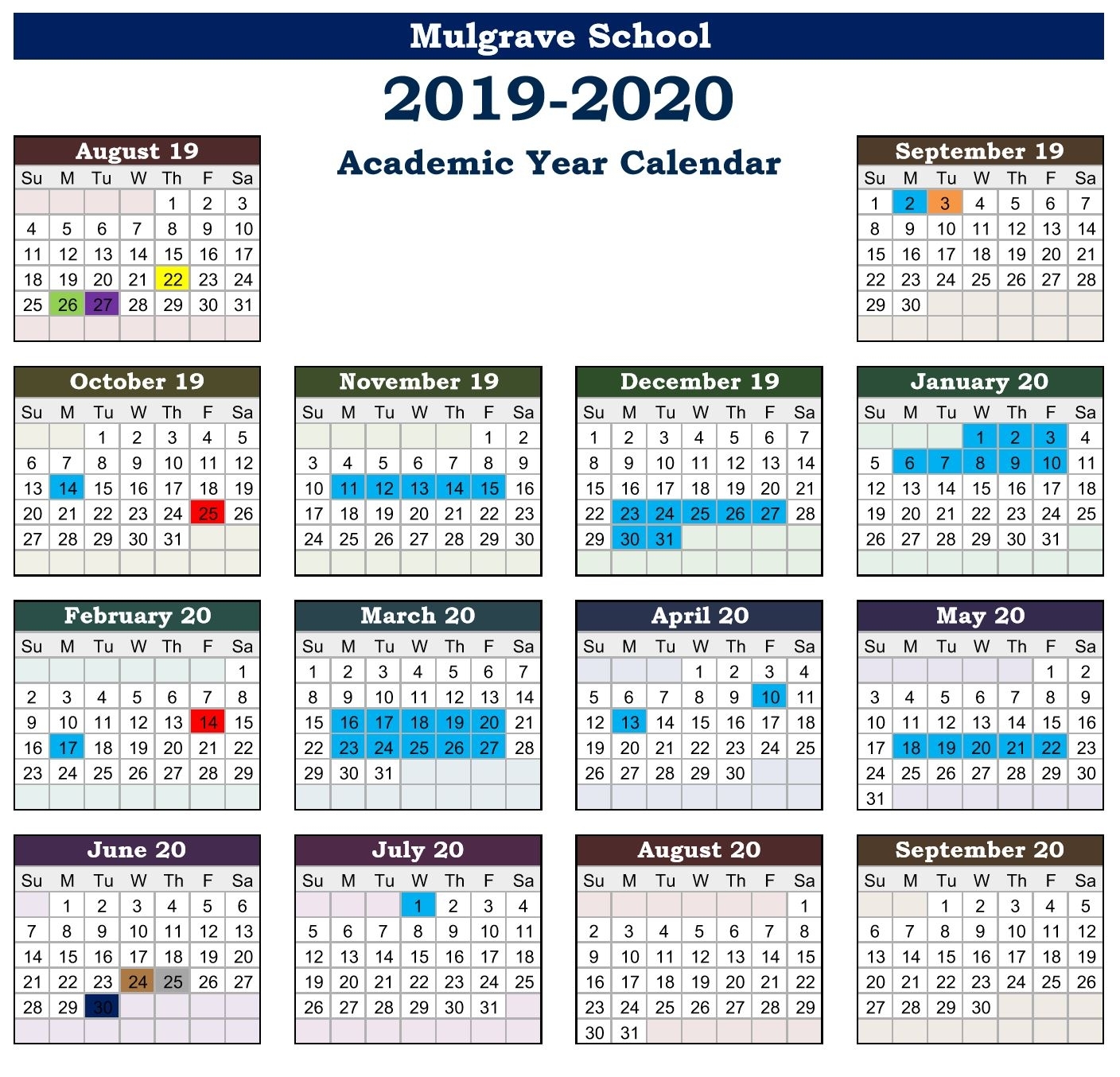 Mulgrave School - Calendars intended for U Of T 2019 2020 Calendar