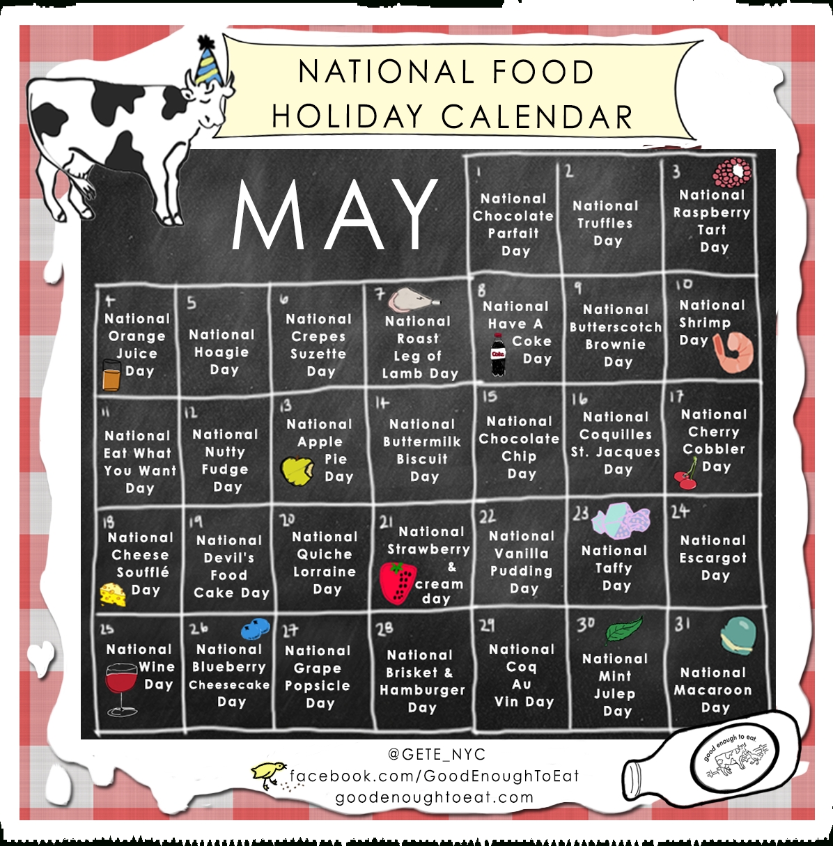 National Food Holiday Calendar - May | Visual.ly intended for Calendar Of National Food Days