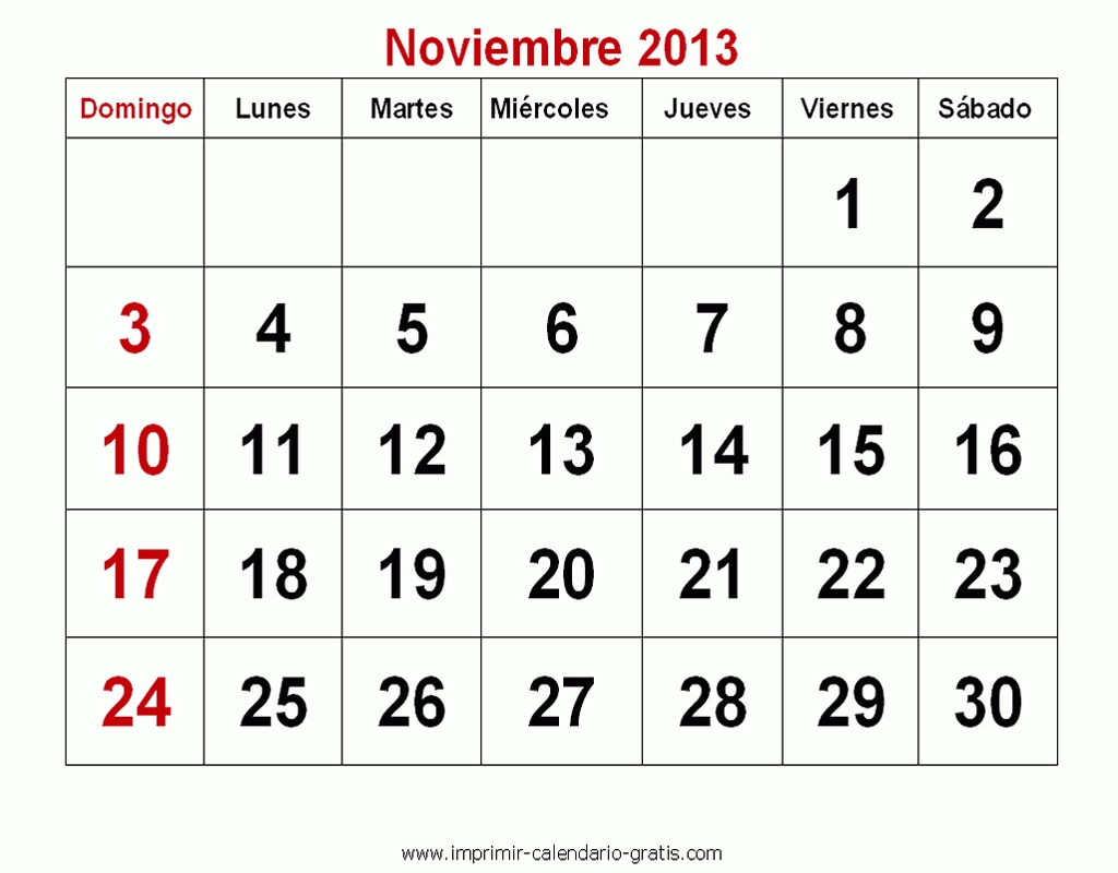 Noviembre-Calendario-2013 | Laclasedeptdemontse in Calendrio 2013 Para Imprimir Gratis