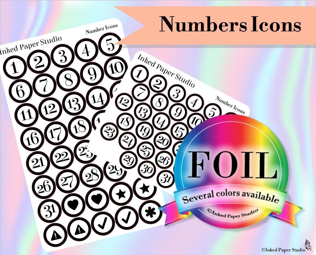 Number Icon Stickers 1 31 Days Of The Month Numbers | Etsy throughout Free Printable Number Labels 1-31