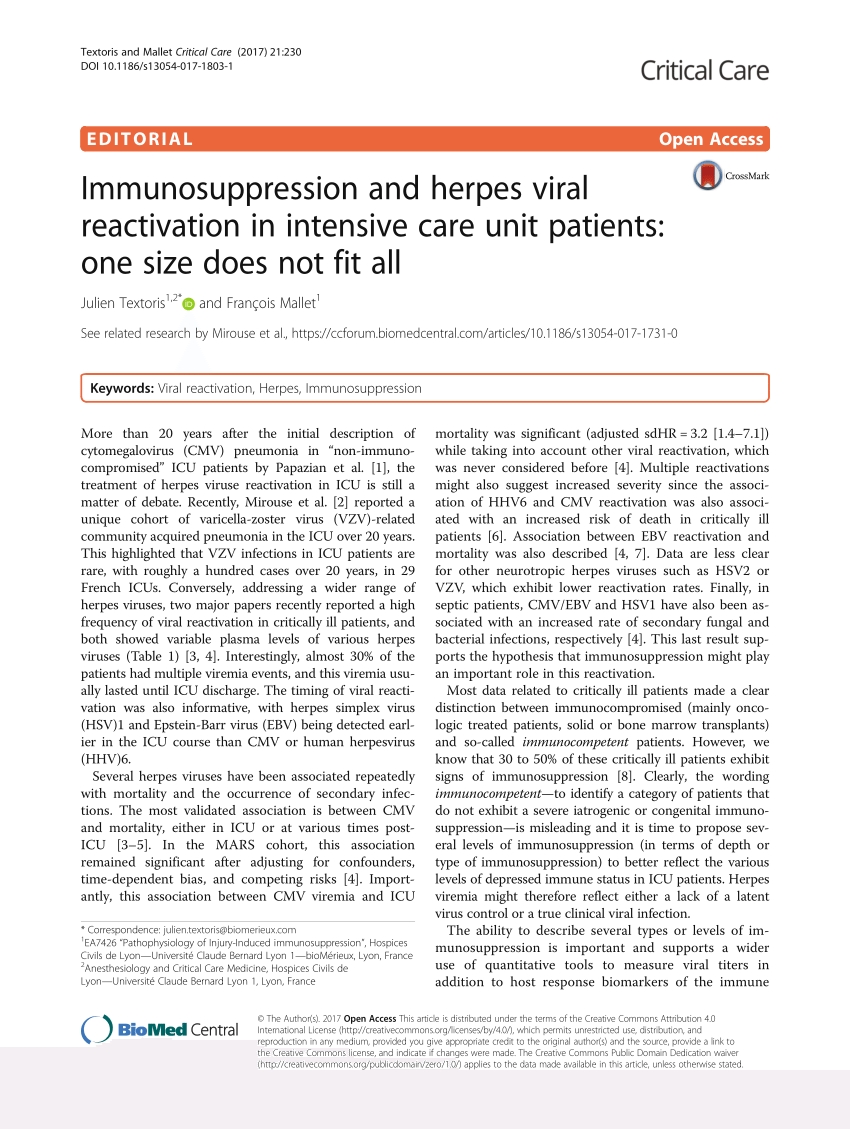 Pdf) Immunosuppression And Herpes Viral Reactivation In Intensive with Day Of The Year Julian Regulat Year