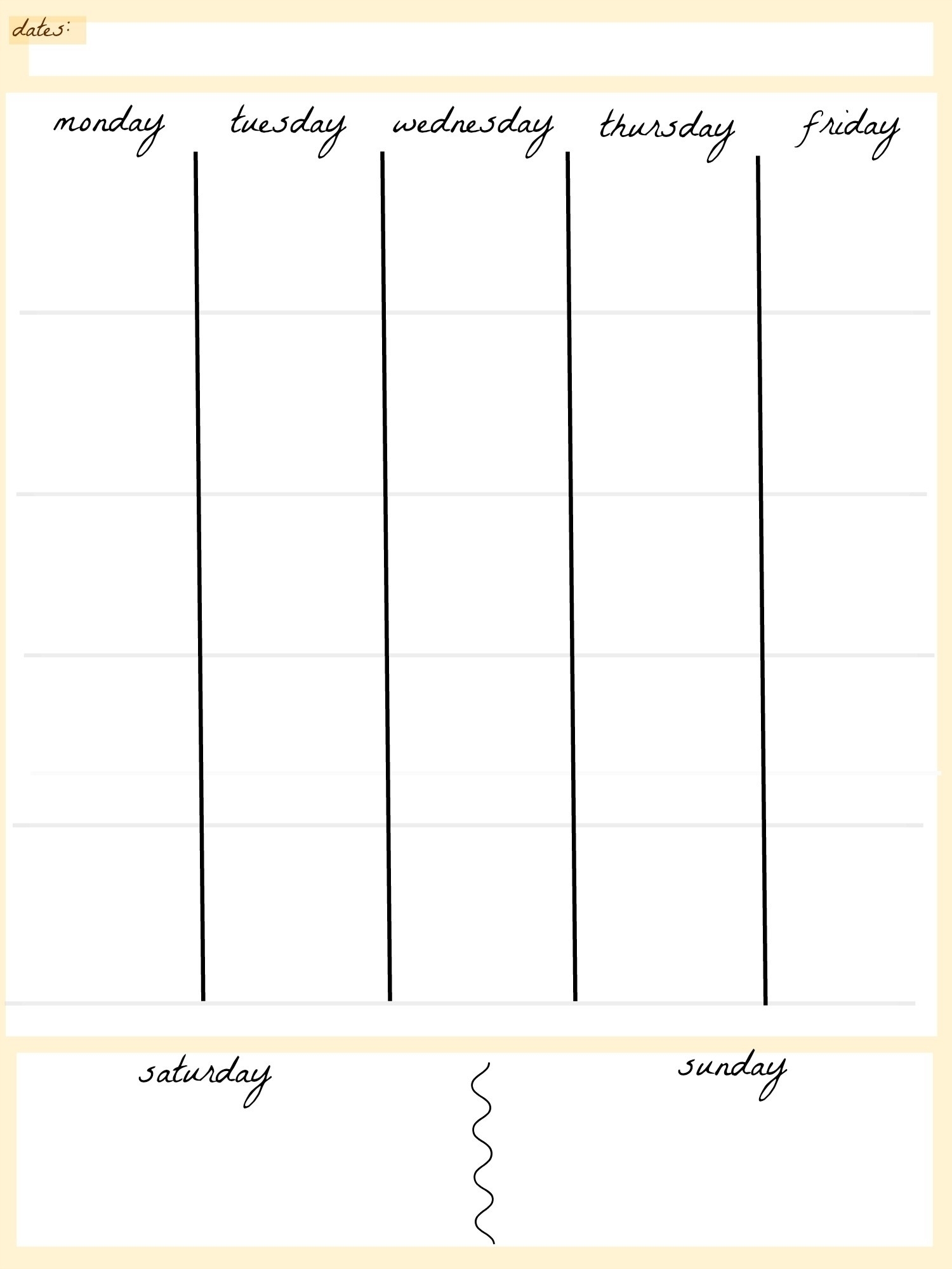 Printable 5 Day Working Week Calendar | Template Calendar Printable in Free Printable 5 Day Calendar