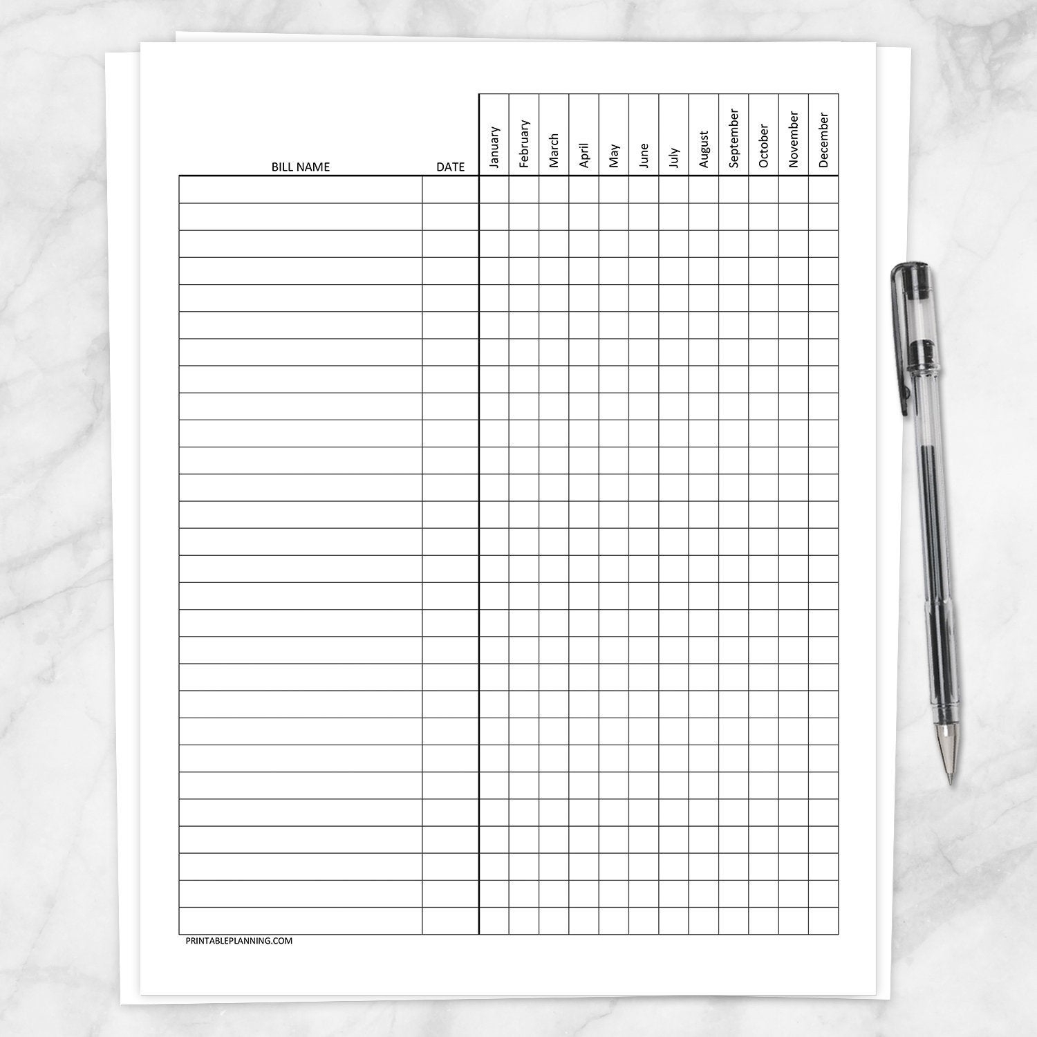 Printable Bill Payment Tracker Log Paying Bills Checklist | Etsy within Printable Bill Payment Month Year