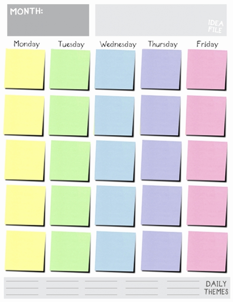 Printable Calendar Templates Monday Friday Free Monday Through in Monday Through Friday Calendar Printable