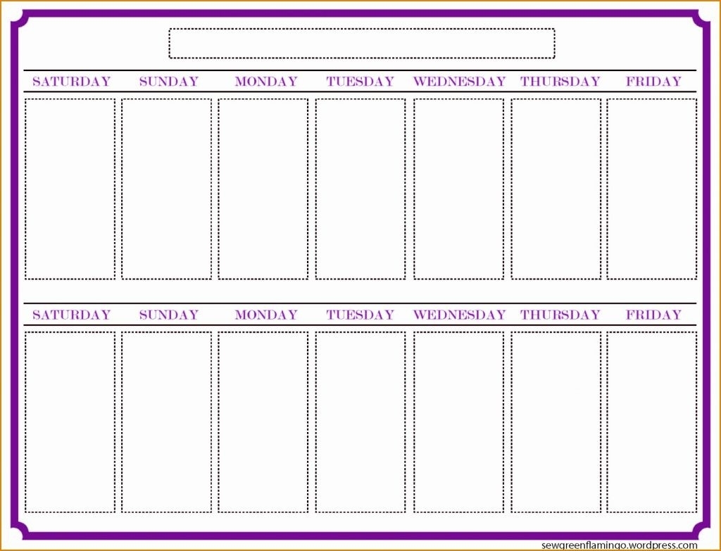 Printable Calendar Two Weeks | Printable Calendar 2019 regarding 2 Week Blank Calendar Template