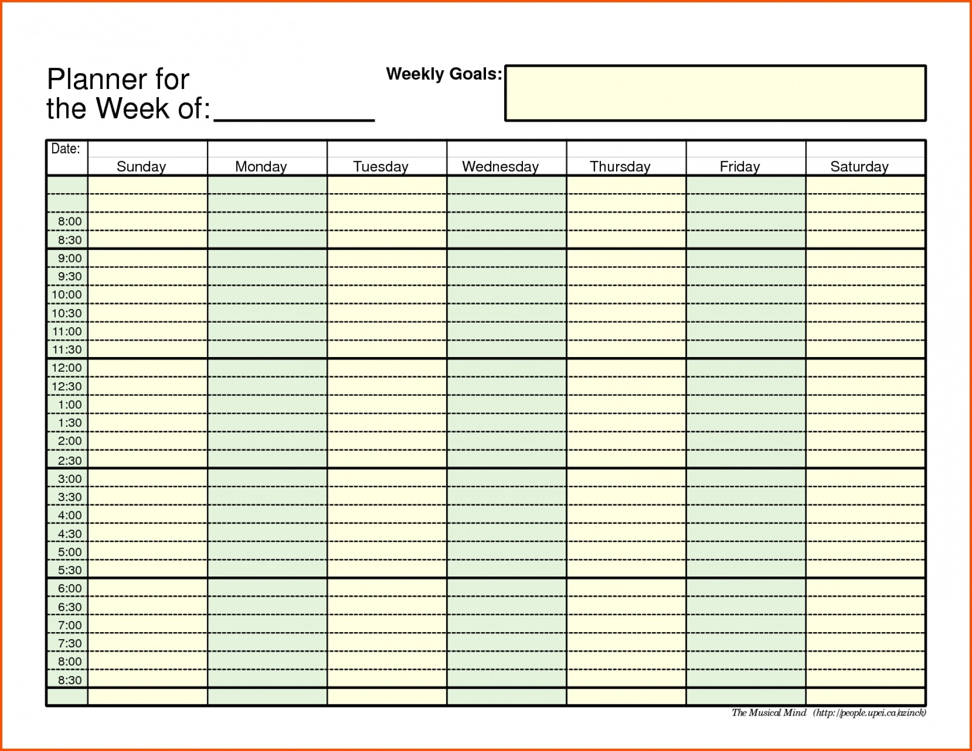 Printable Daily Schedule With Time Slots Blank Weekly Times Editable with regard to Daily Schedule With Time Slots