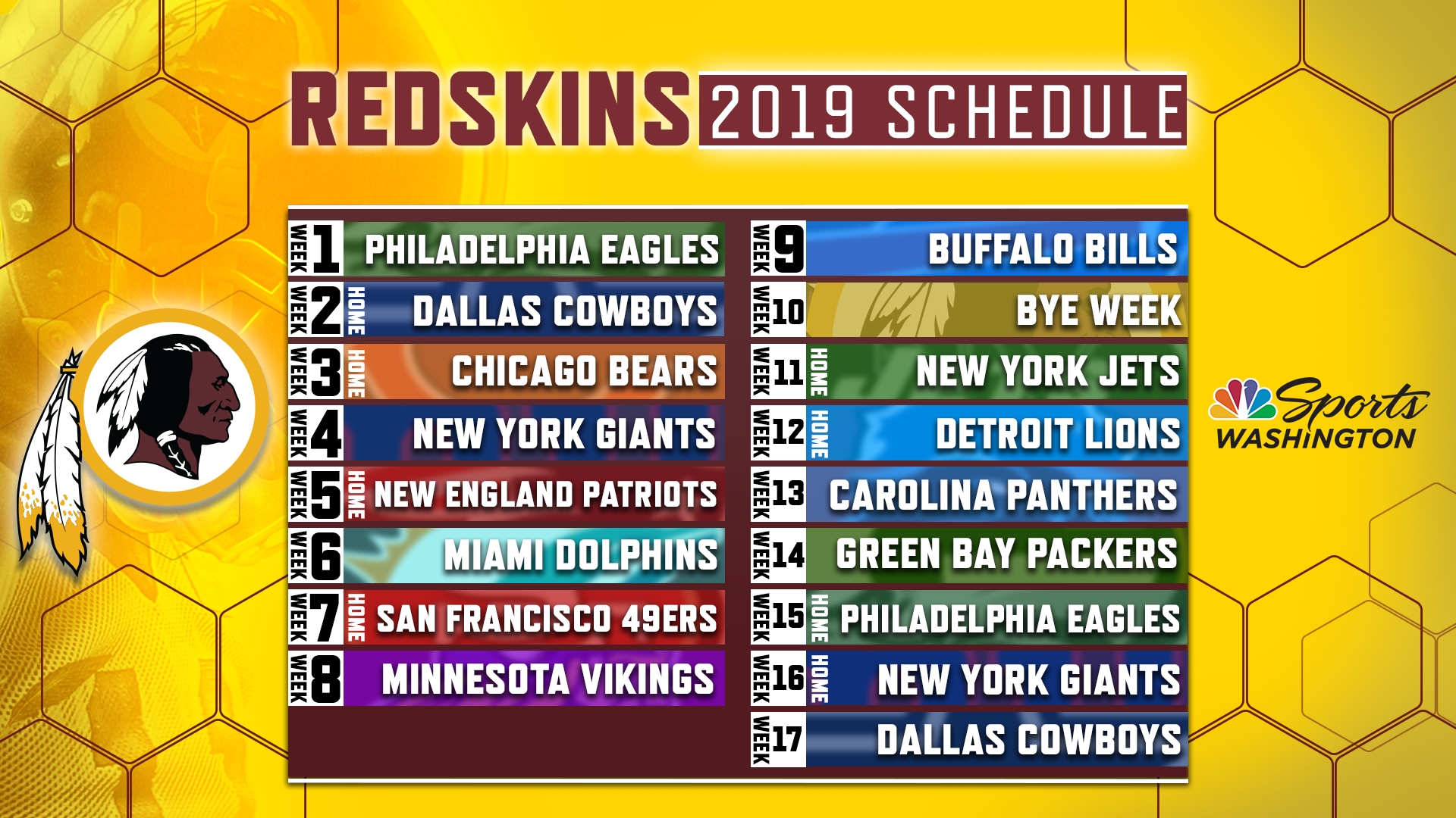 2019 - 2020 Nfl Schedule Printable