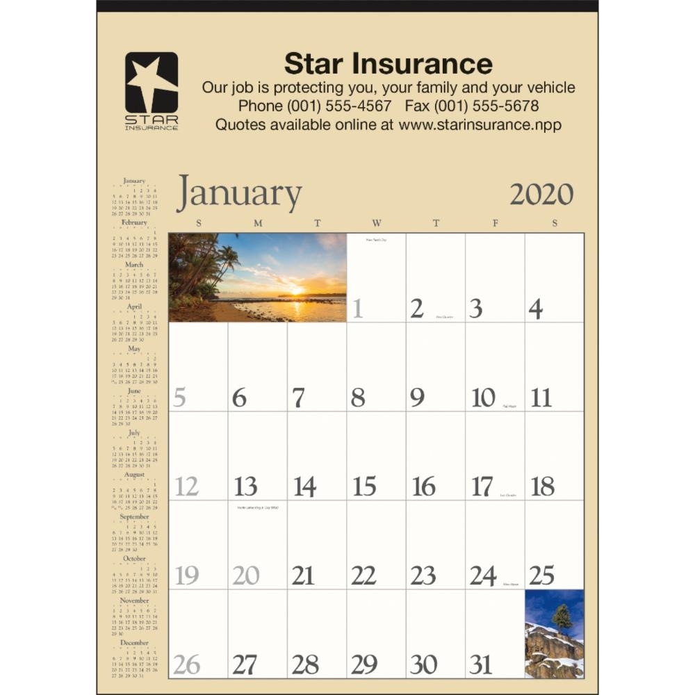 Scenic Contractor Calendar (Tan, 2020) in Calendar 2020 Large Box