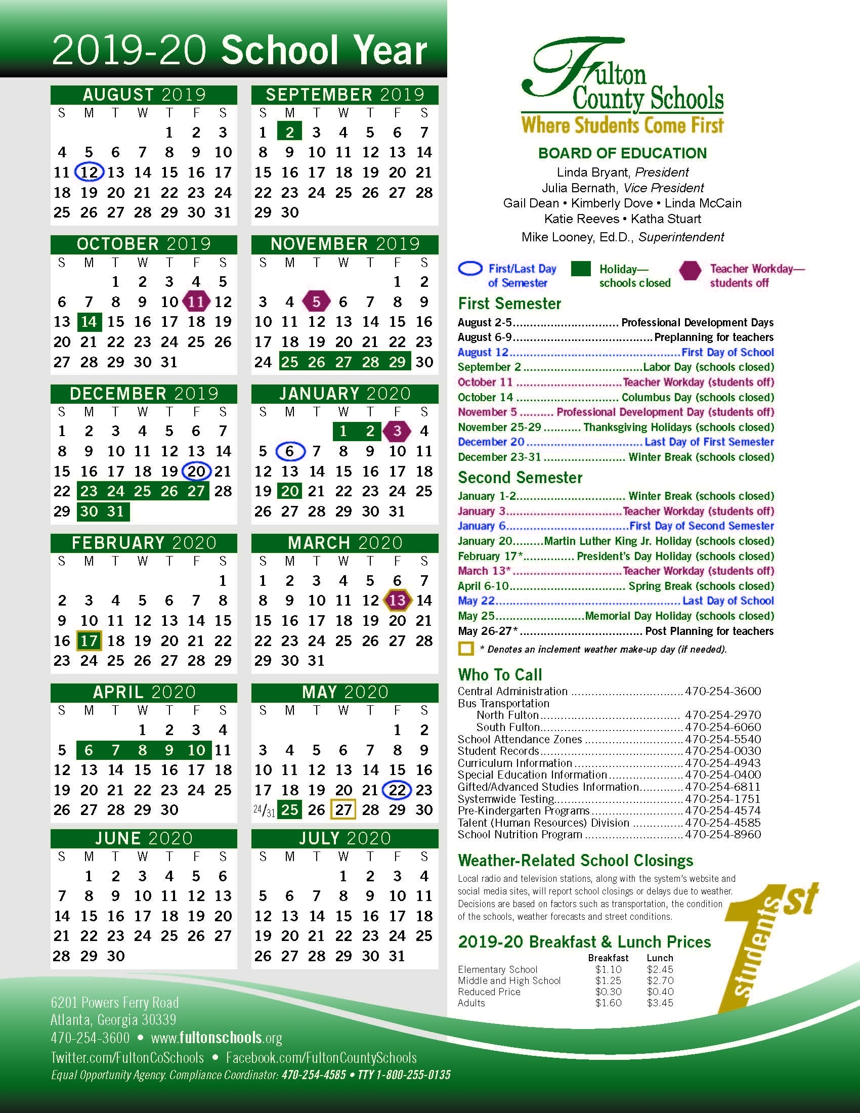 Schools/education - The Aha! Connection pertaining to Uga 2019/2020 School Calendar