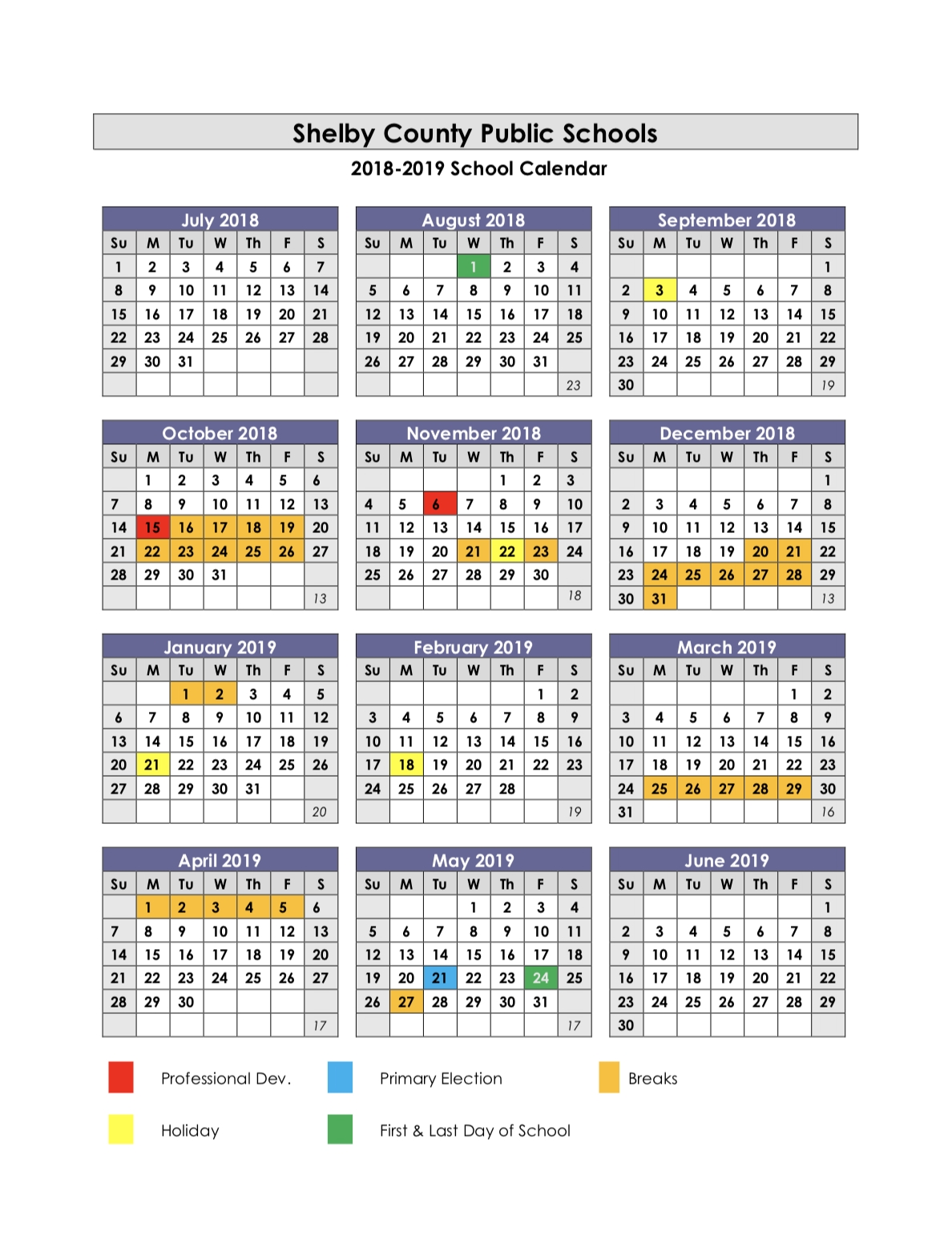 Shelby County High School / Calendar pertaining to Calendar Week 2020 Kannada