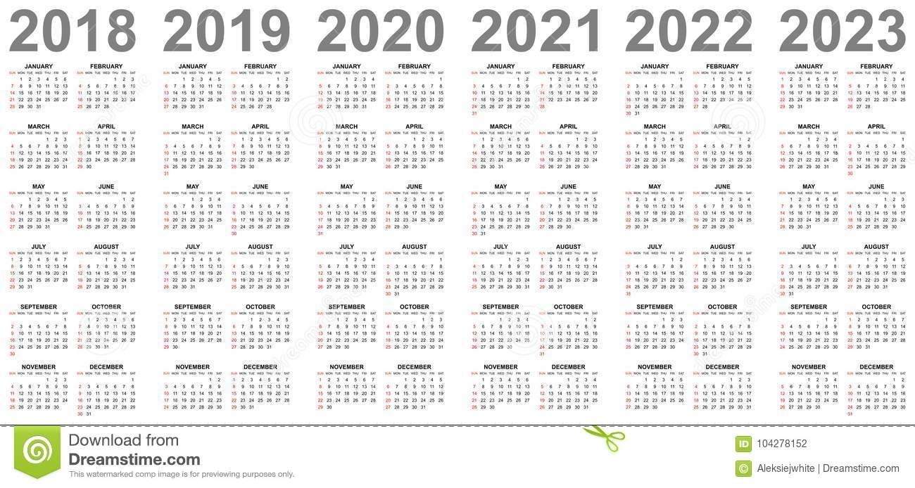 Simple Calendars For Years 2018 2019 2020 2021 2022 2023 Sundays In intended for U Of L 2019/2020 Calendar