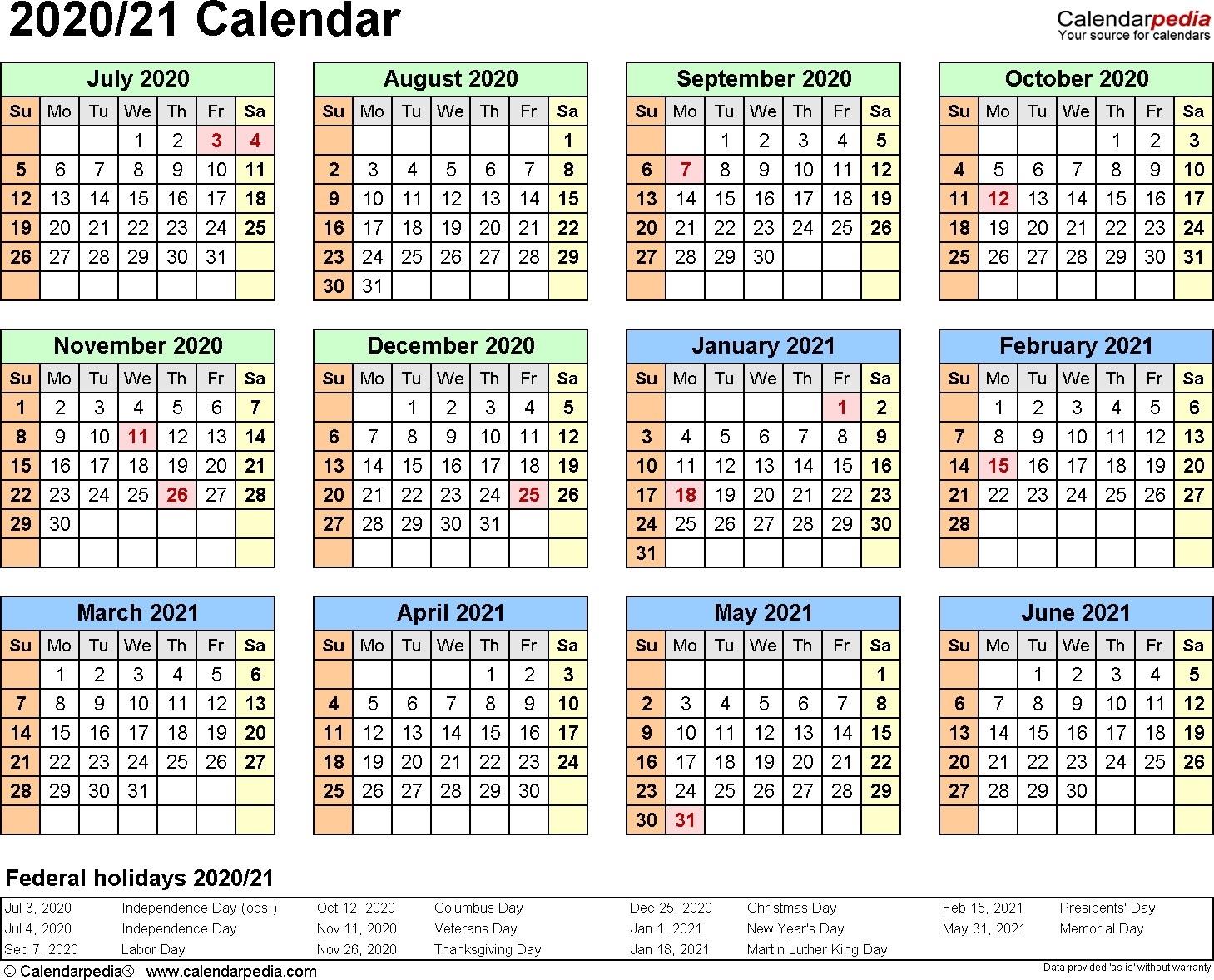 Split Year Calendar 2020/21 (July To June) - Excel Templates with Excel Calendar At A Glance 2020