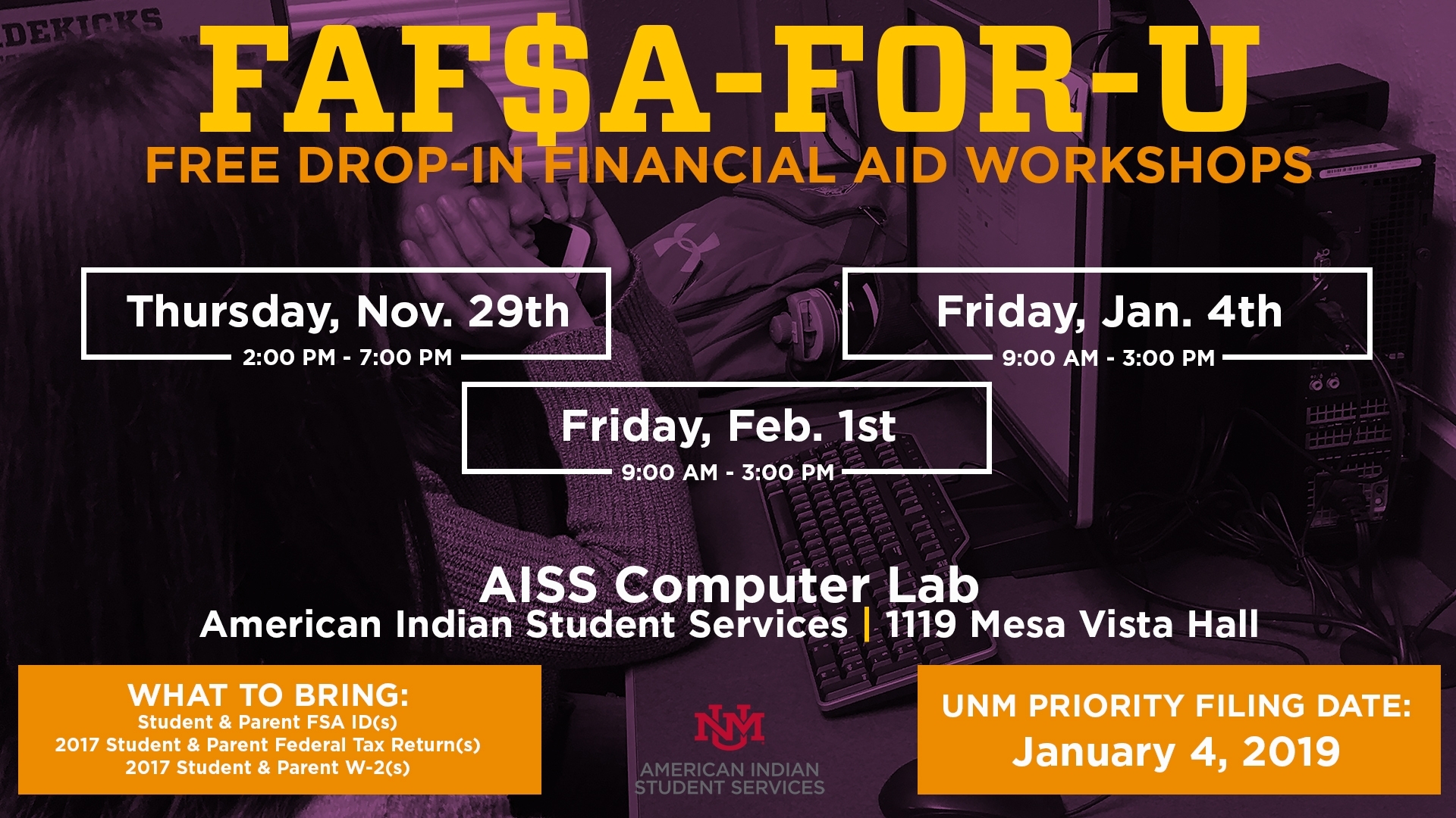 Unm Events Calendar - Faf$A-For-U Workshop in 2019 2020 Calendar Unm