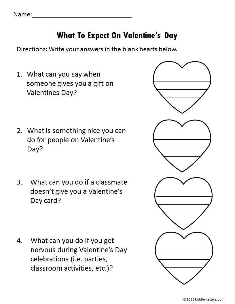 Valentine&#039;s Day Social Emotional Worksheets | Elementary School throughout Social Skills Fill In The Blank