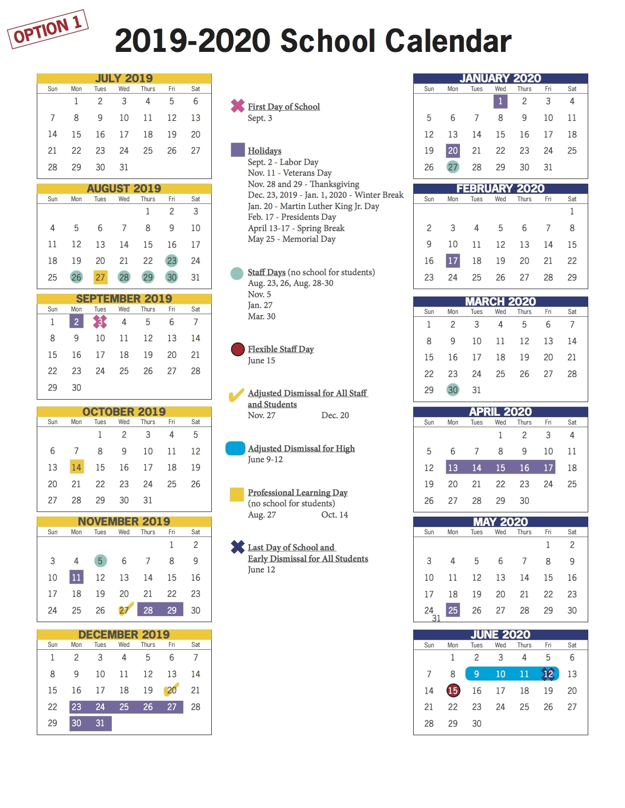 Embedded Calendar 2020