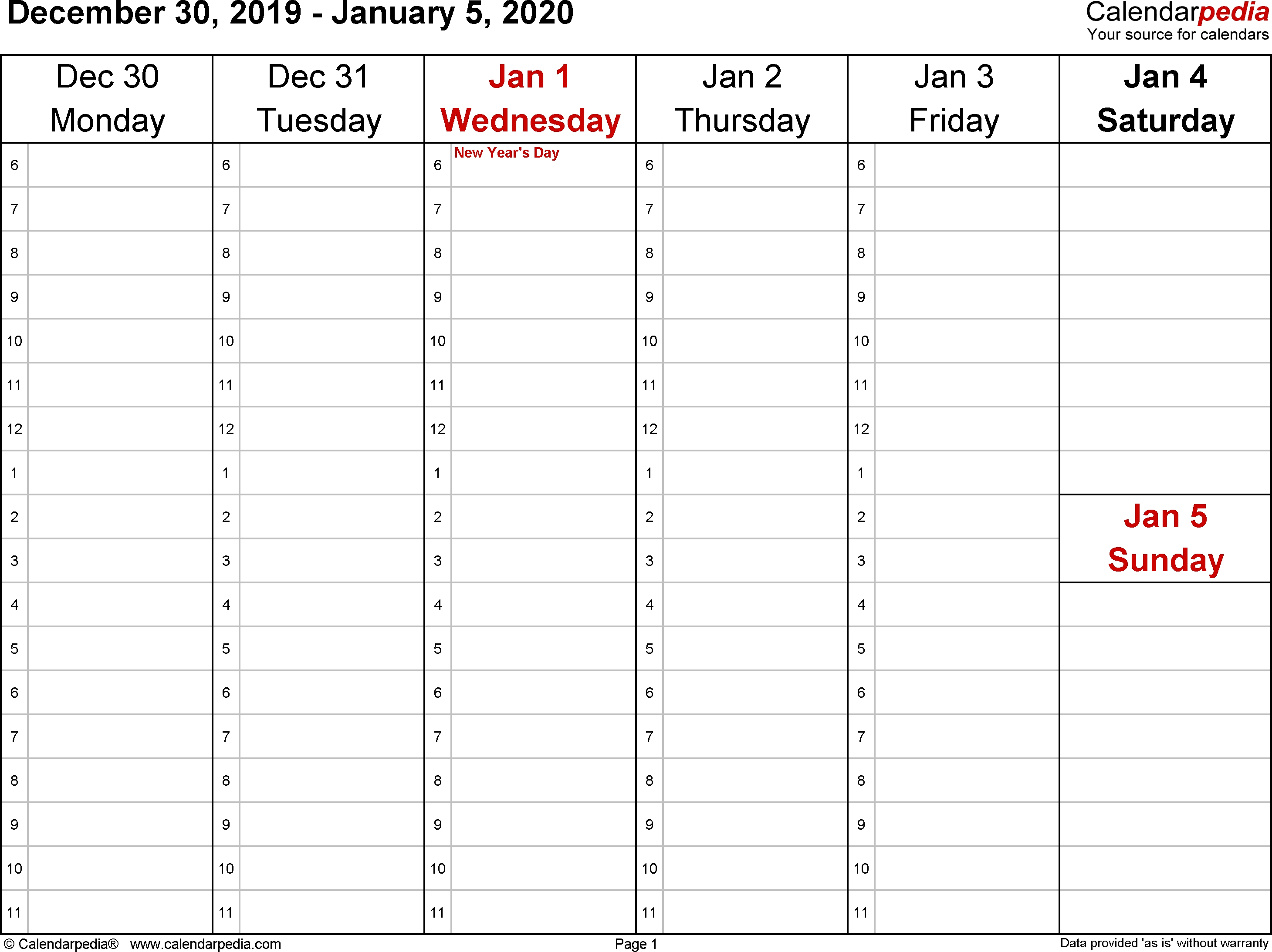 Weekly Calendar 2020 For Word - 12 Free Printable Templates with regard to 2020 Calander To Write On