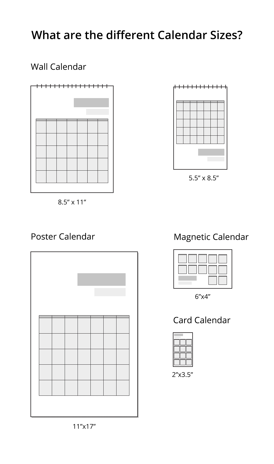 What Are The Different Calendar Sizes? | Uprinting regarding 12 X 12 Wall Calendar Holder